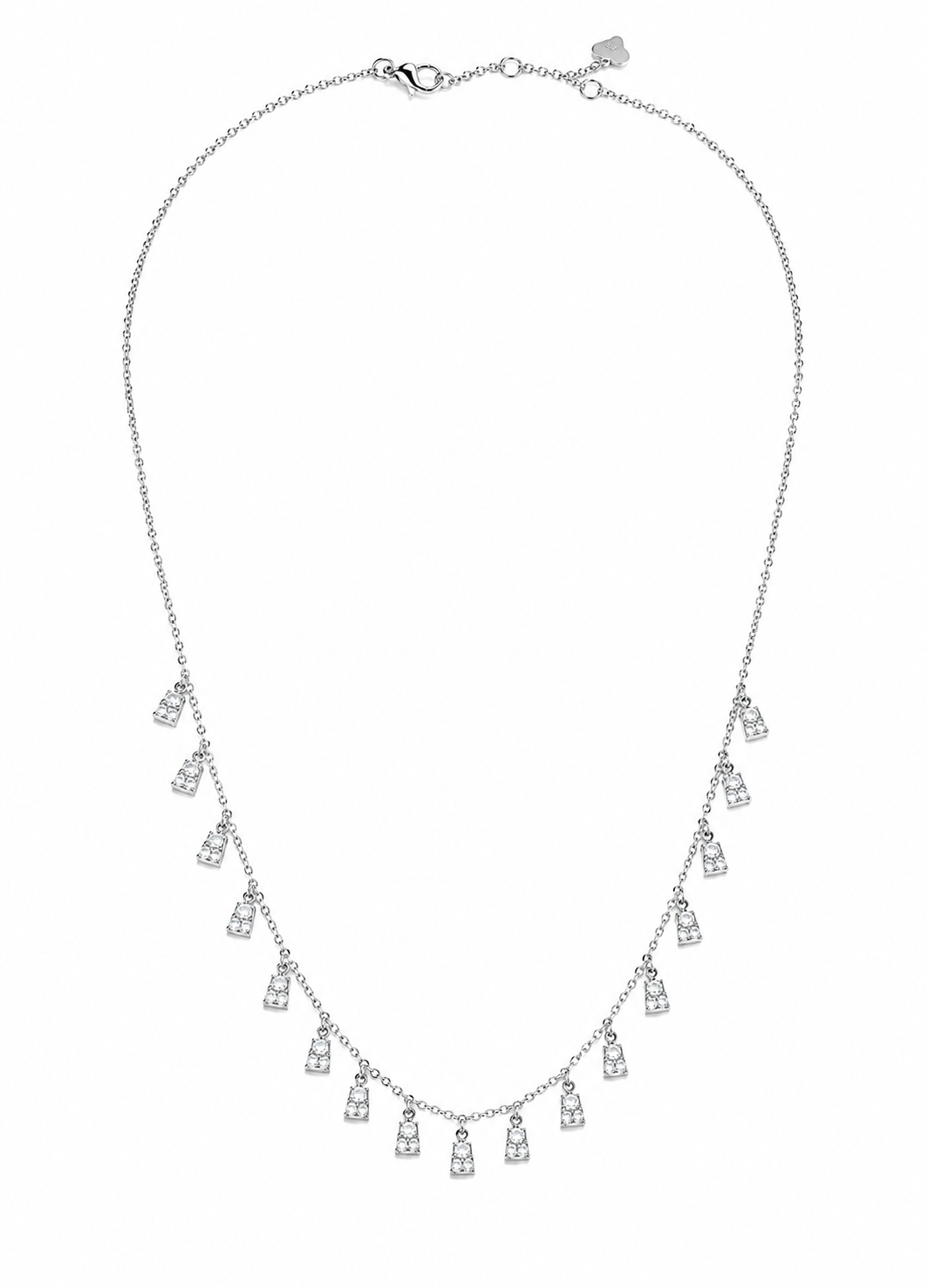 Minimalist 925 sterling silver cubic zirconia necklace for party and everyday wear