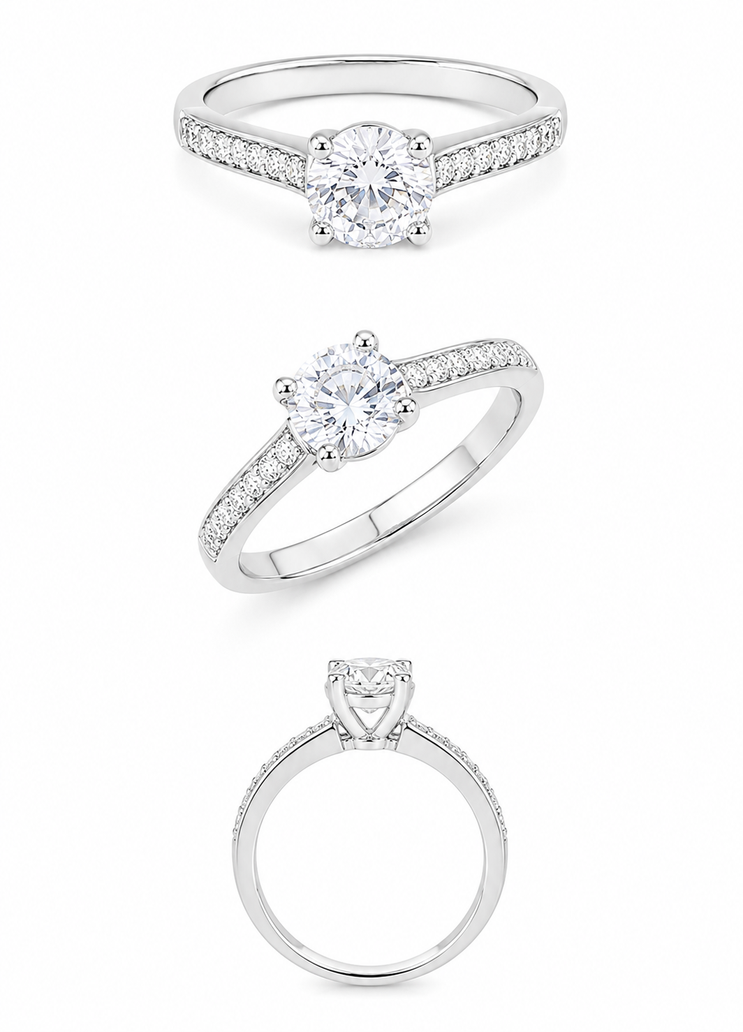 Classic Silver Zircon Solitaire Ring | Orelva