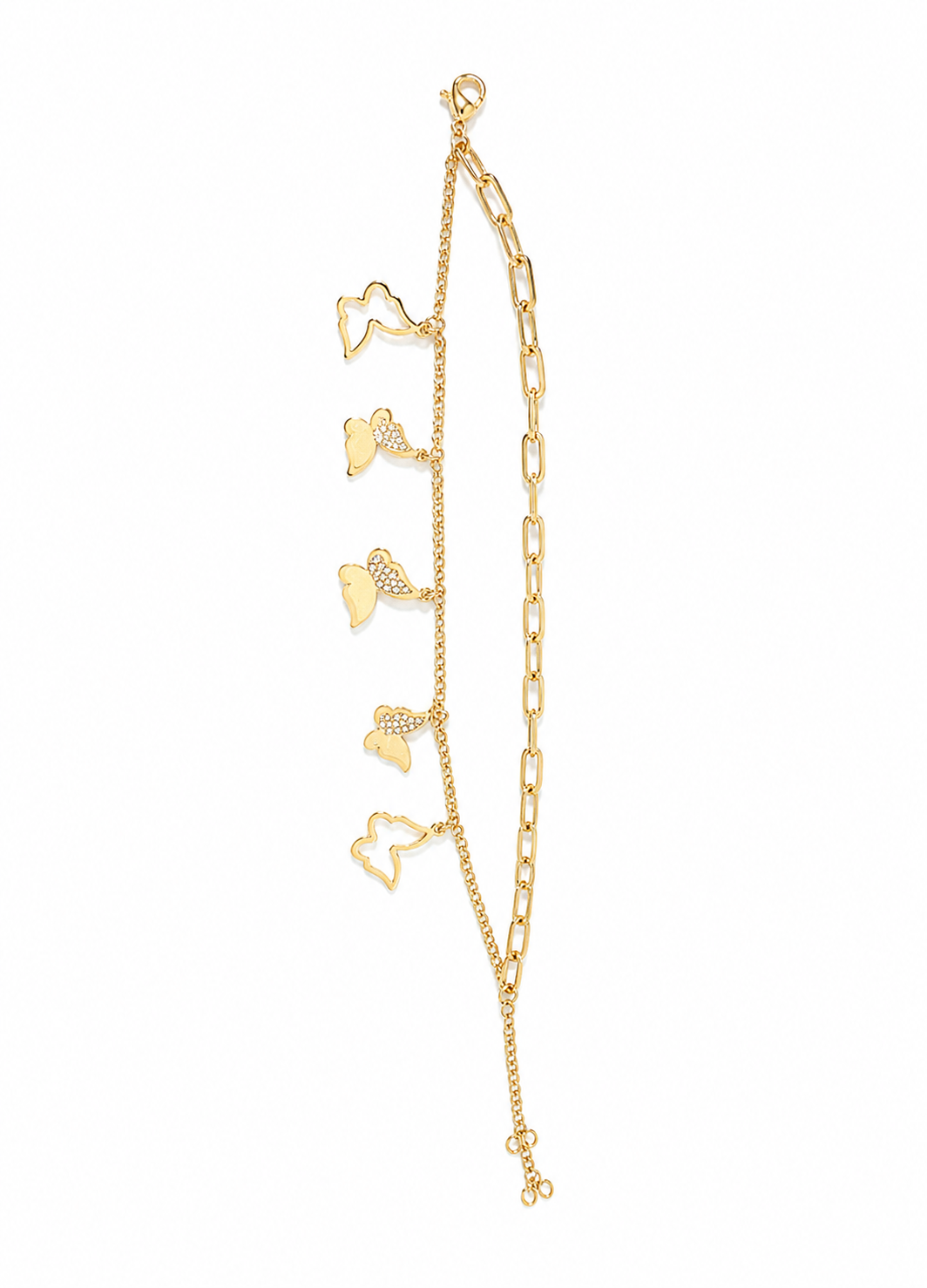 Orelva Luxury Gold-Plated Double Layer Butterfly Charm Bracelet for Women