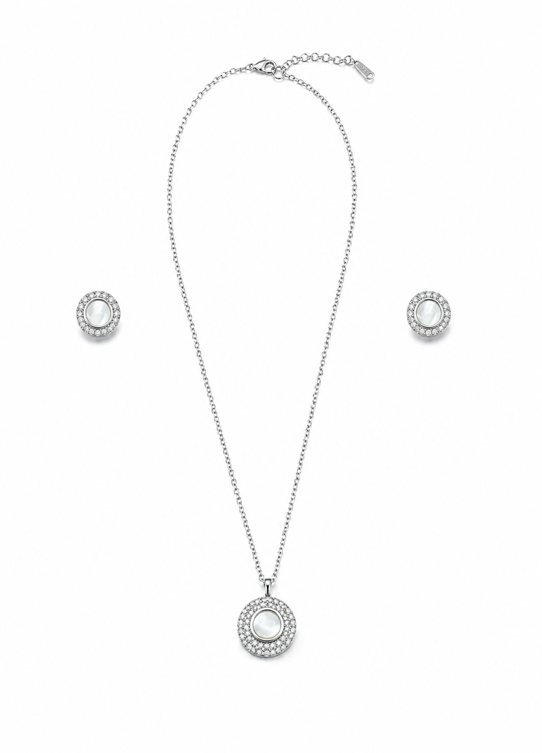 orelva-luna-pearl-halo-pendant-necklace-set-white-background