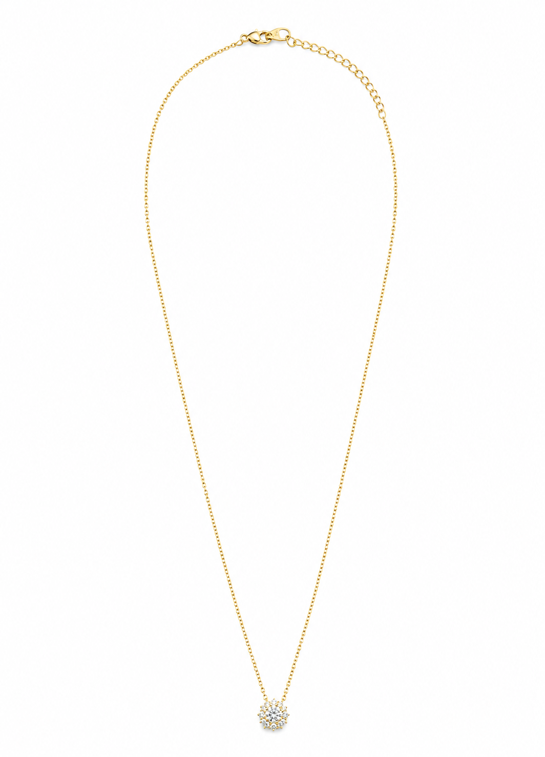 Orelva elegant crystal flower pendant necklace front product view