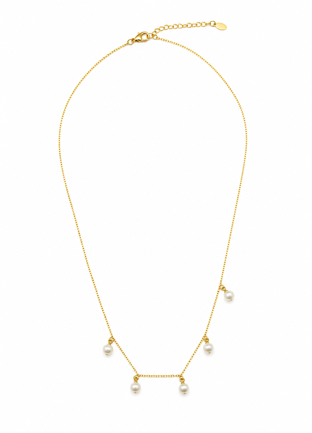 Adjustable Gold Pearl Chain Necklace for Everyday Wear