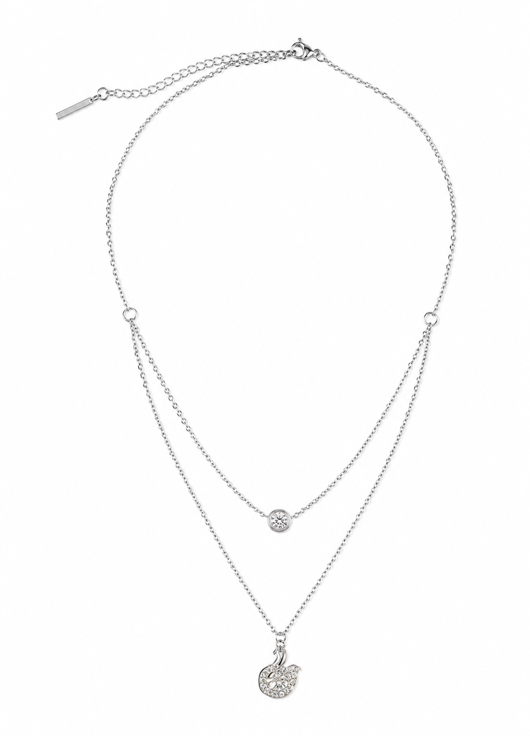 Modern ORELVA layered crystal necklace for women suitable for everyday and party wear.