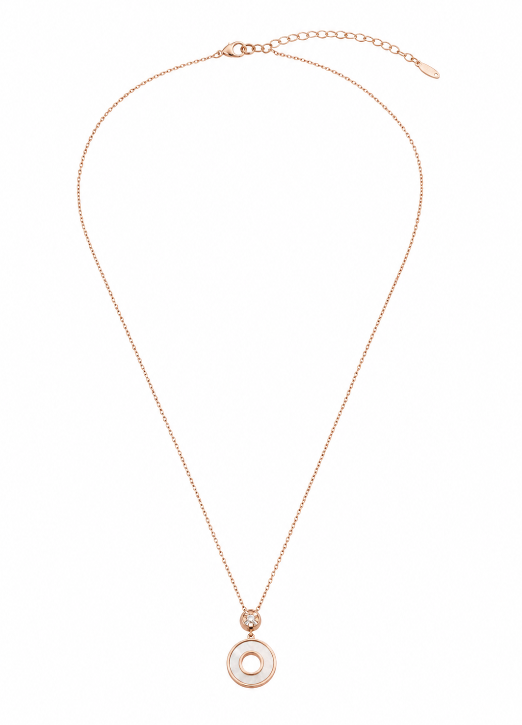 Elegant Adjustable Rose Gold Necklace with Double Circle Design