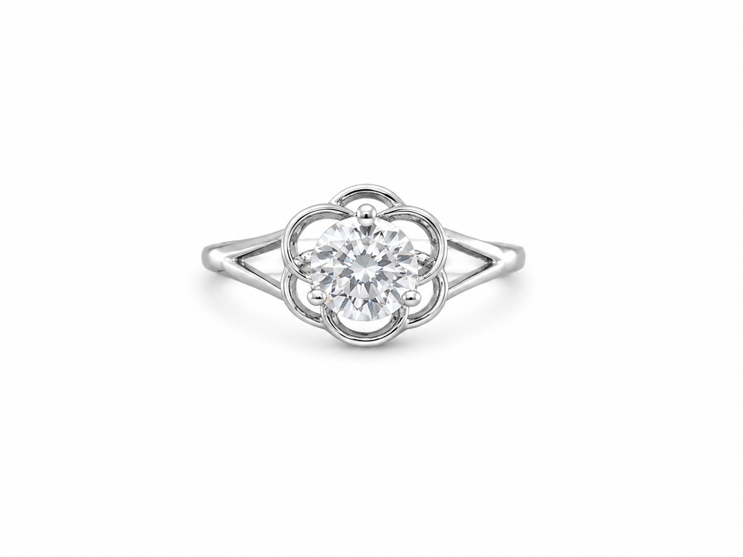Anti-Tarnish Silver-Toned Dainty Solitaire Promise Ring Gift for Her