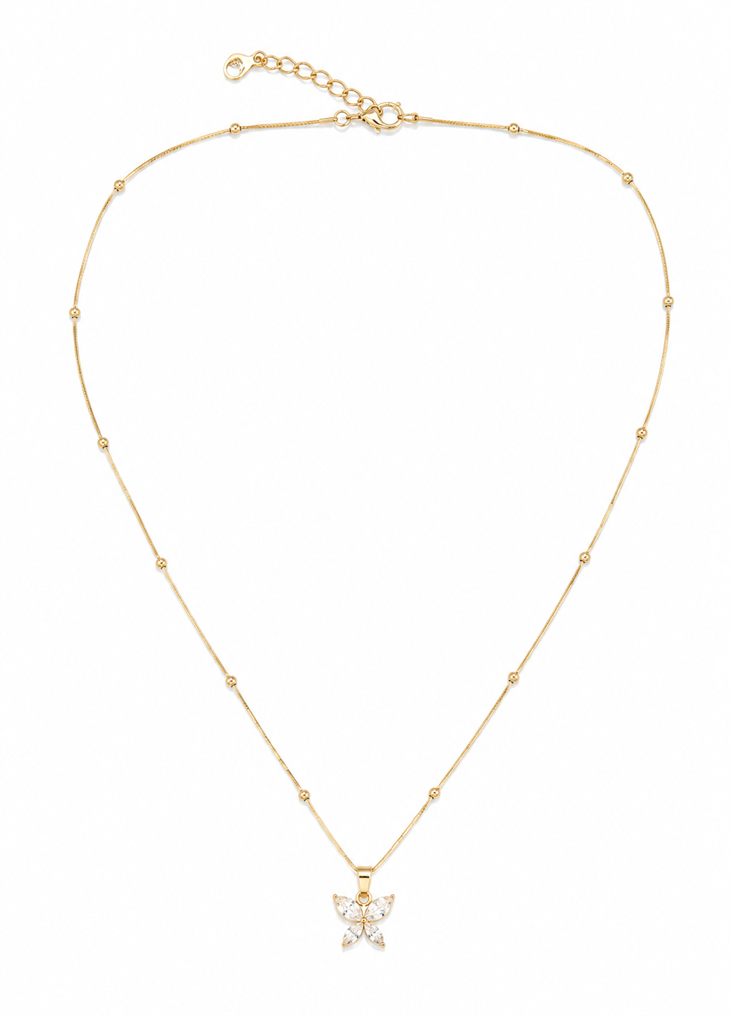 Orelva Luxury Gold-Plated Butterfly Crystal Pendant Necklace for Women
