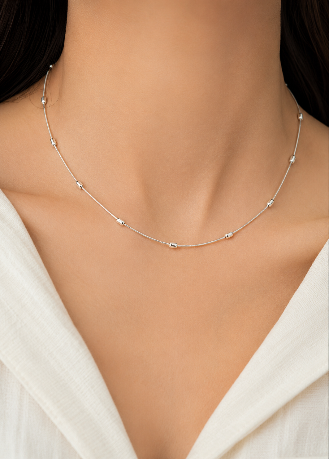 Orelva Silver Orbit Chain Necklace for Women